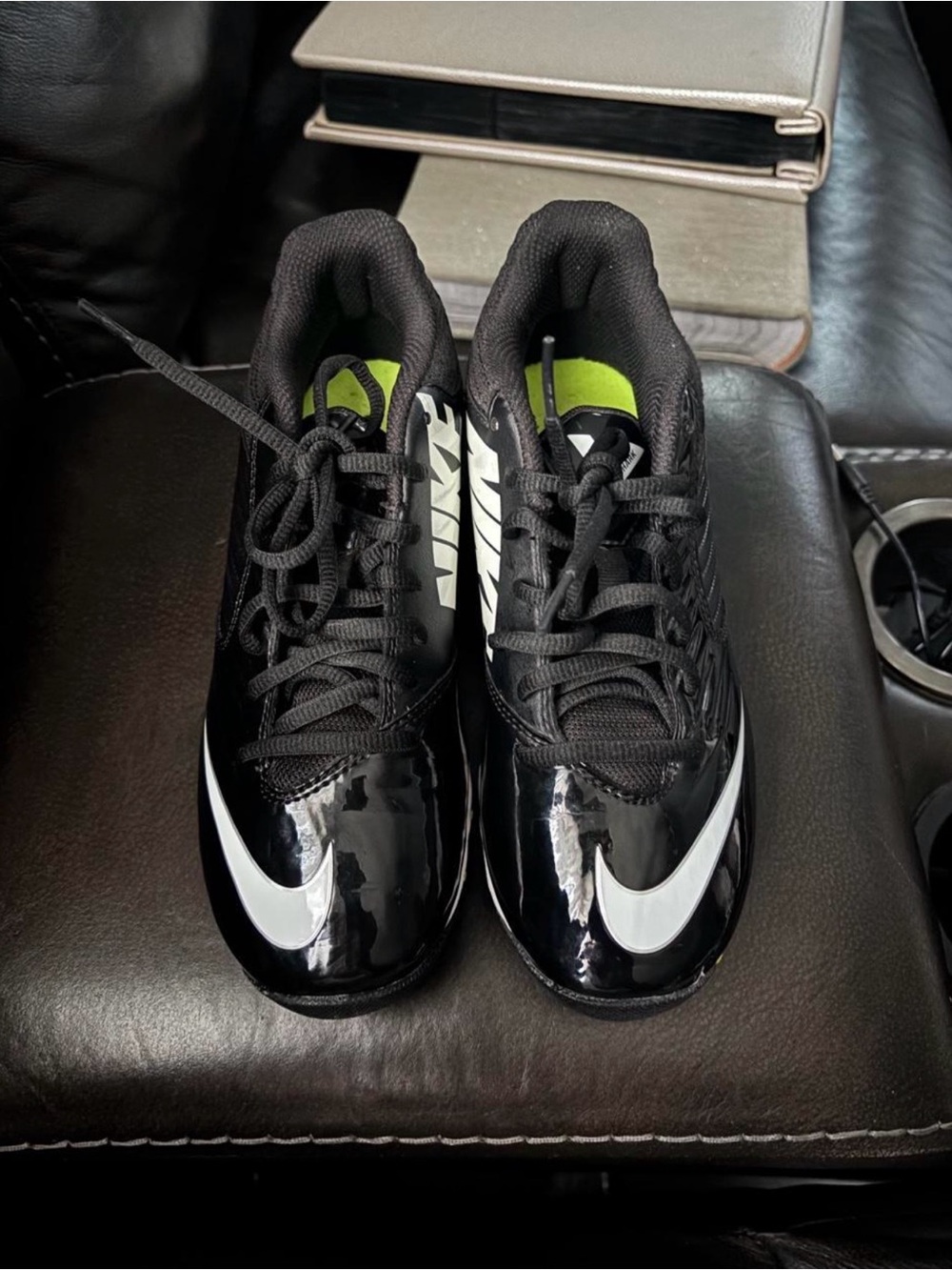 Nike Kids Black Sneakers with White Swoosh